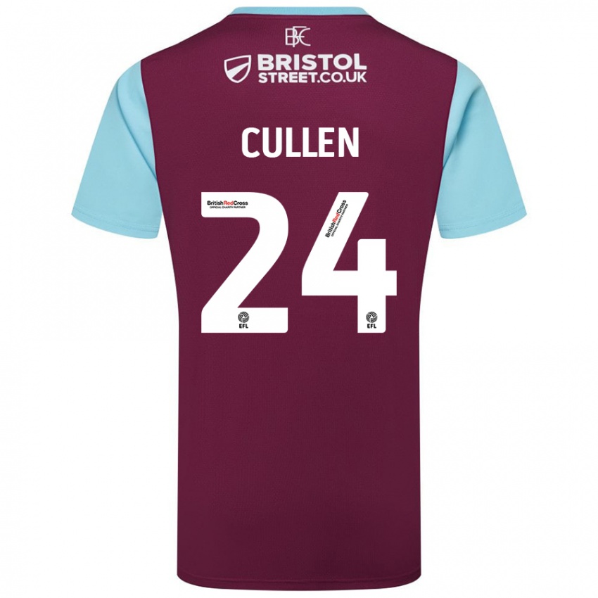 Gyermek Josh Cullen #24 Bordó Égszínkék Hazai Jersey 2024/25 Mez Póló Ing