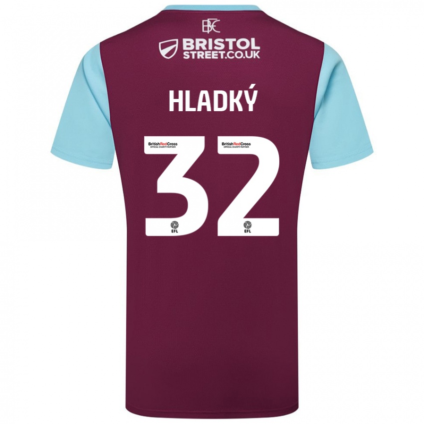 Gyermek Vaclav Hladky #32 Bordó Égszínkék Hazai Jersey 2024/25 Mez Póló Ing