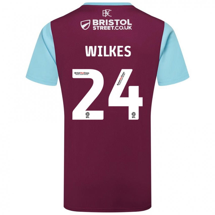 Gyermek Tilly Wilkes #24 Bordó Égszínkék Hazai Jersey 2024/25 Mez Póló Ing