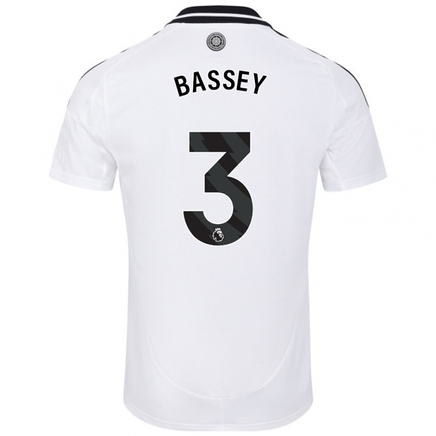 Gyermek Calvin Bassey #3 Fehér Hazai Jersey 2024/25 Mez Póló Ing