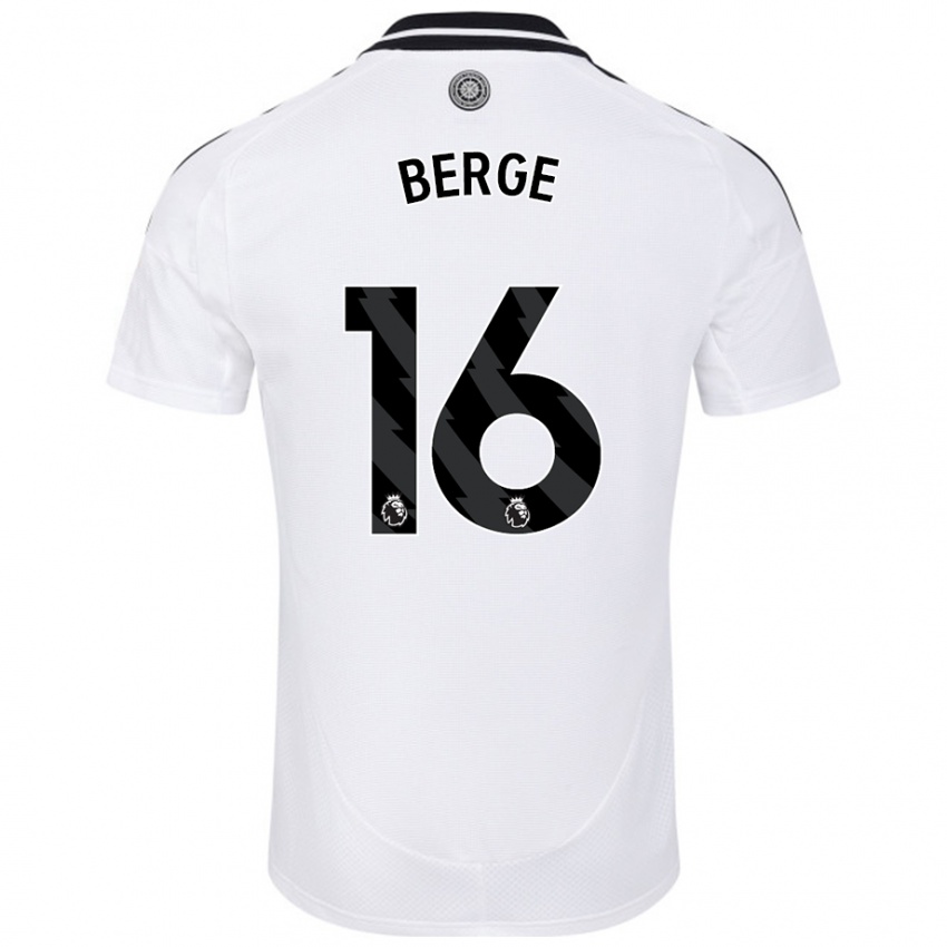 Gyermek Sander Berge #16 Fehér Hazai Jersey 2024/25 Mez Póló Ing