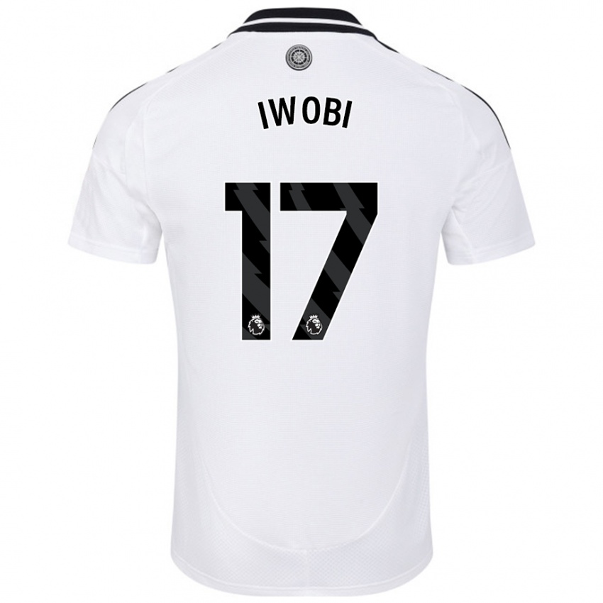 Gyermek Alex Iwobi #17 Fehér Hazai Jersey 2024/25 Mez Póló Ing