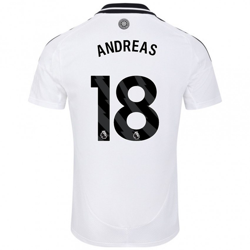 Gyermek Andreas Pereira #18 Fehér Hazai Jersey 2024/25 Mez Póló Ing