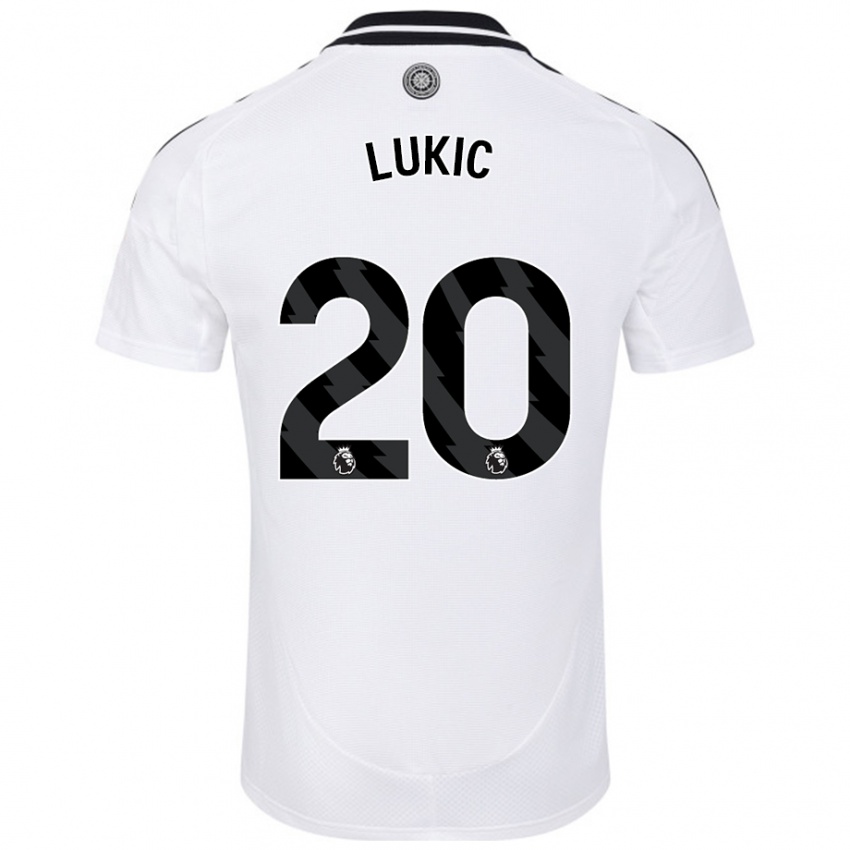 Gyermek Saša Lukić #20 Fehér Hazai Jersey 2024/25 Mez Póló Ing