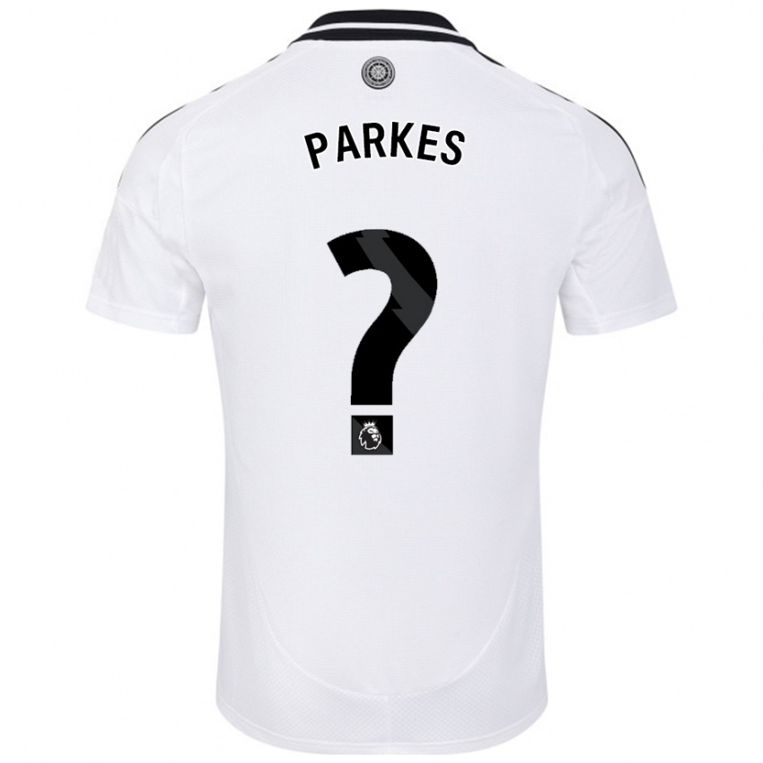 Gyermek Stefan Parkes #0 Fehér Hazai Jersey 2024/25 Mez Póló Ing