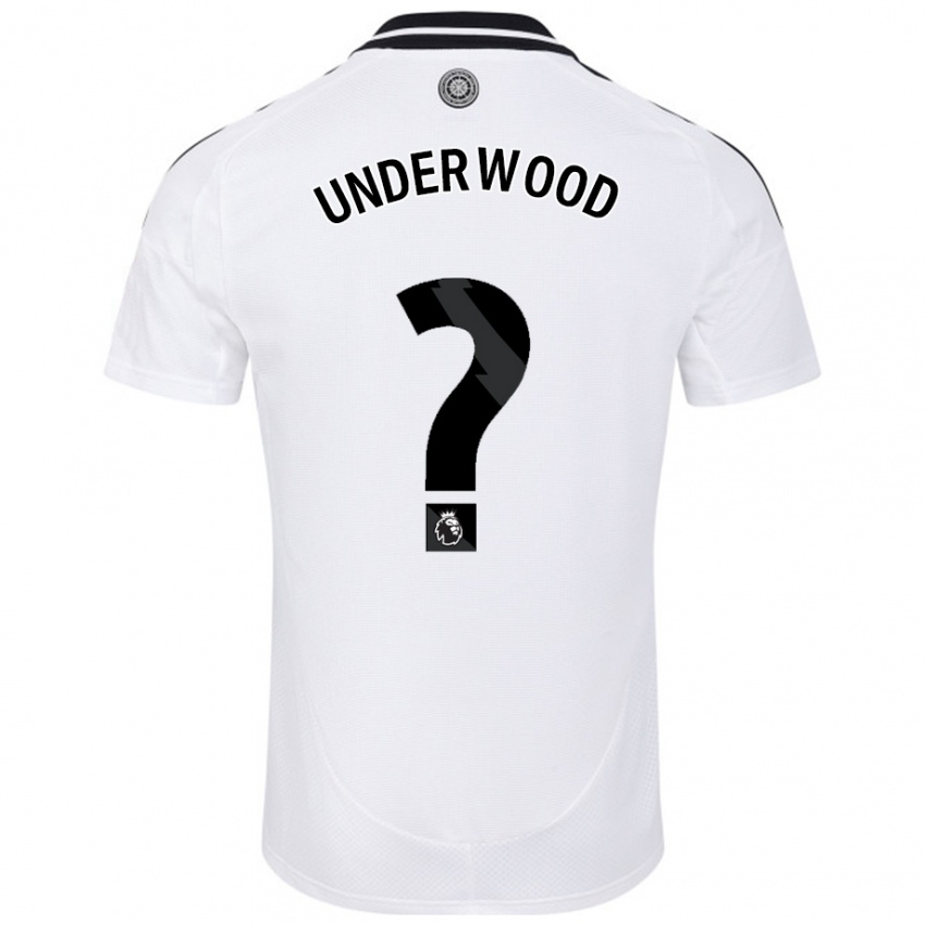 Gyermek Marco Underwood #0 Fehér Hazai Jersey 2024/25 Mez Póló Ing