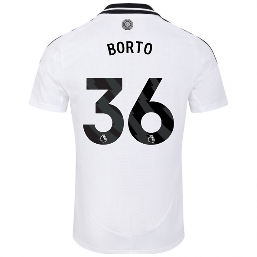 Gyermek Alex Borto #36 Fehér Hazai Jersey 2024/25 Mez Póló Ing