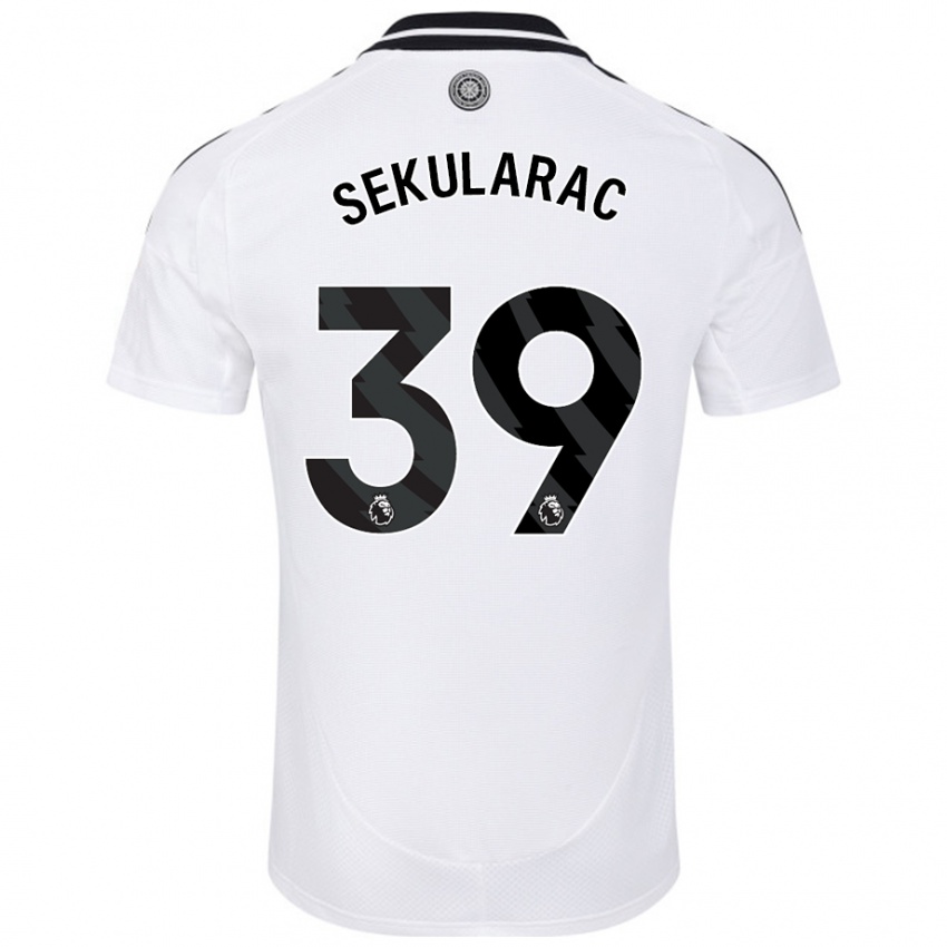 Gyermek Kristian Sekularac #39 Fehér Hazai Jersey 2024/25 Mez Póló Ing