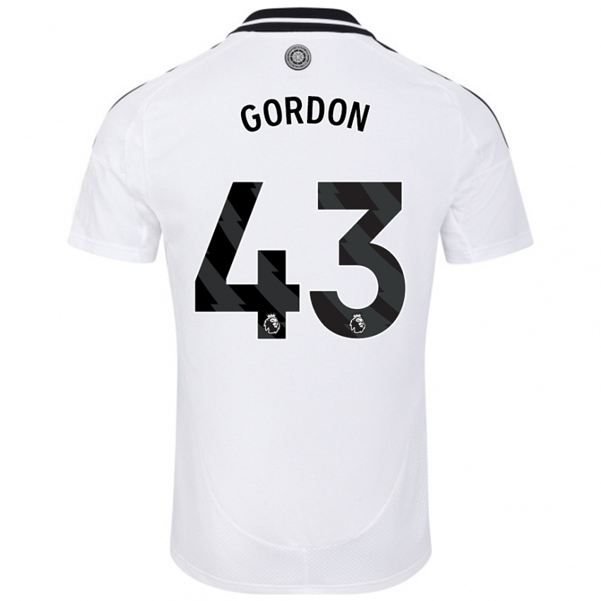 Gyermek Lemar Gordon #43 Fehér Hazai Jersey 2024/25 Mez Póló Ing