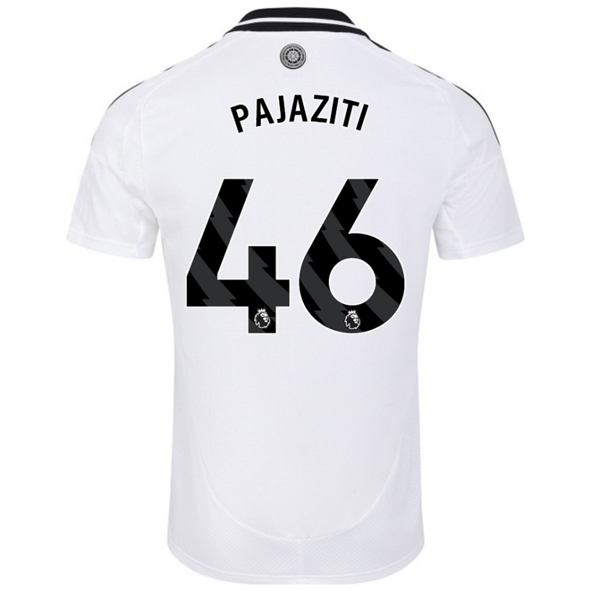 Gyermek Adrion Pajaziti #46 Fehér Hazai Jersey 2024/25 Mez Póló Ing