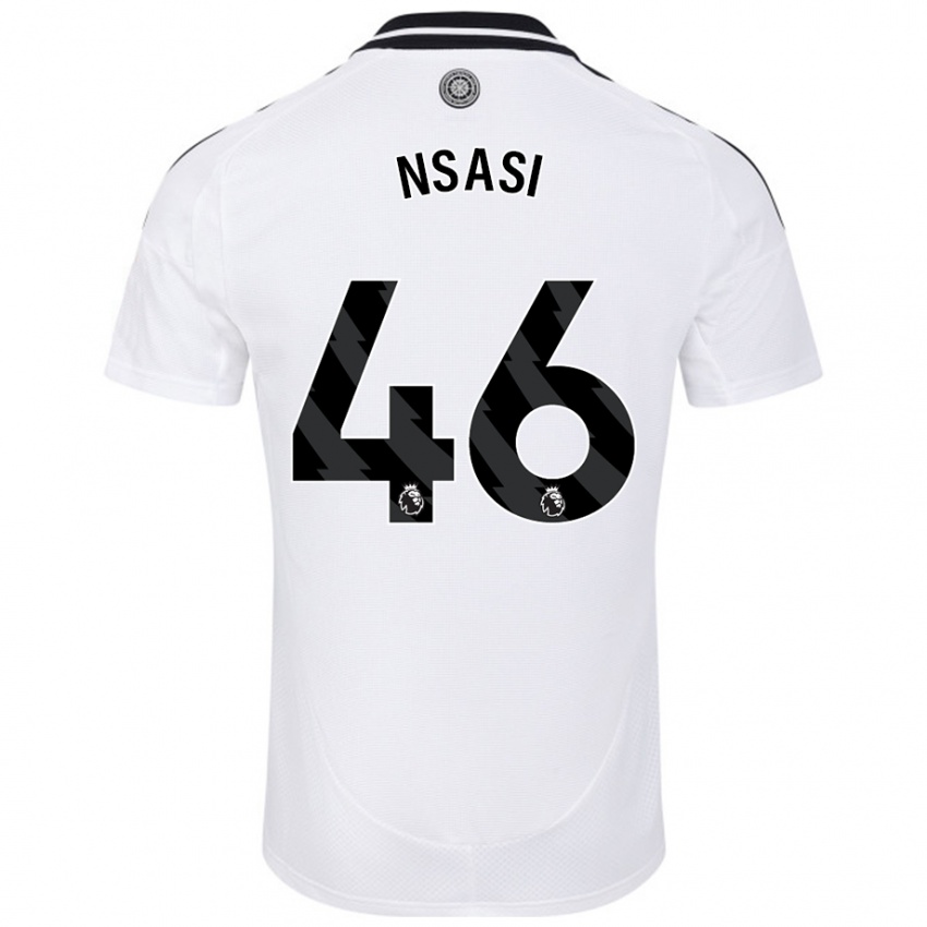 Gyermek Eddie Nsasi #46 Fehér Hazai Jersey 2024/25 Mez Póló Ing