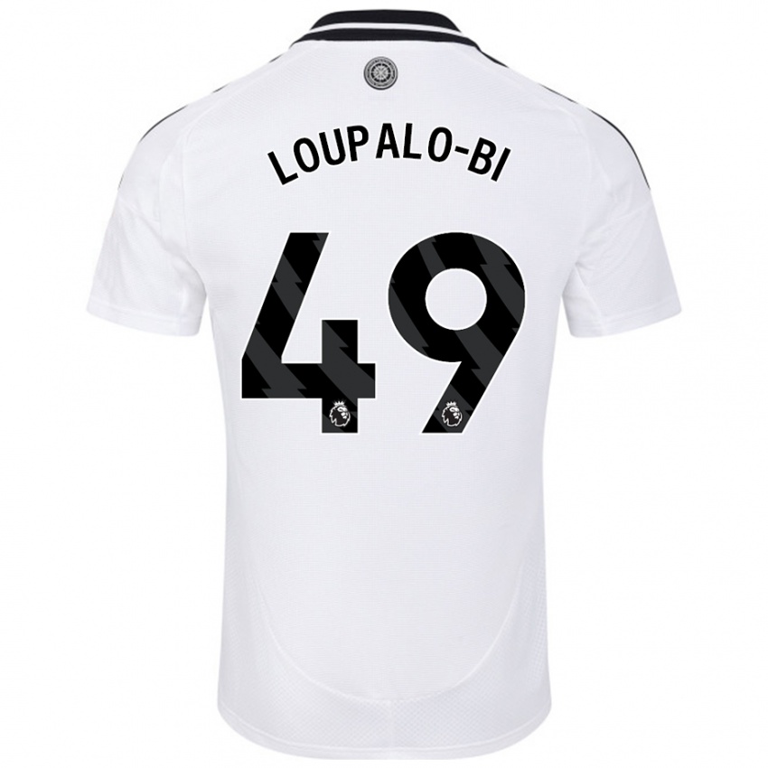 Gyermek Aaron Loupalo-Bi #49 Fehér Hazai Jersey 2024/25 Mez Póló Ing