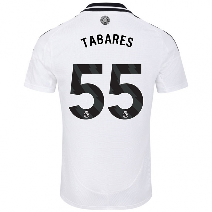 Gyermek Samuel Tabares #55 Fehér Hazai Jersey 2024/25 Mez Póló Ing