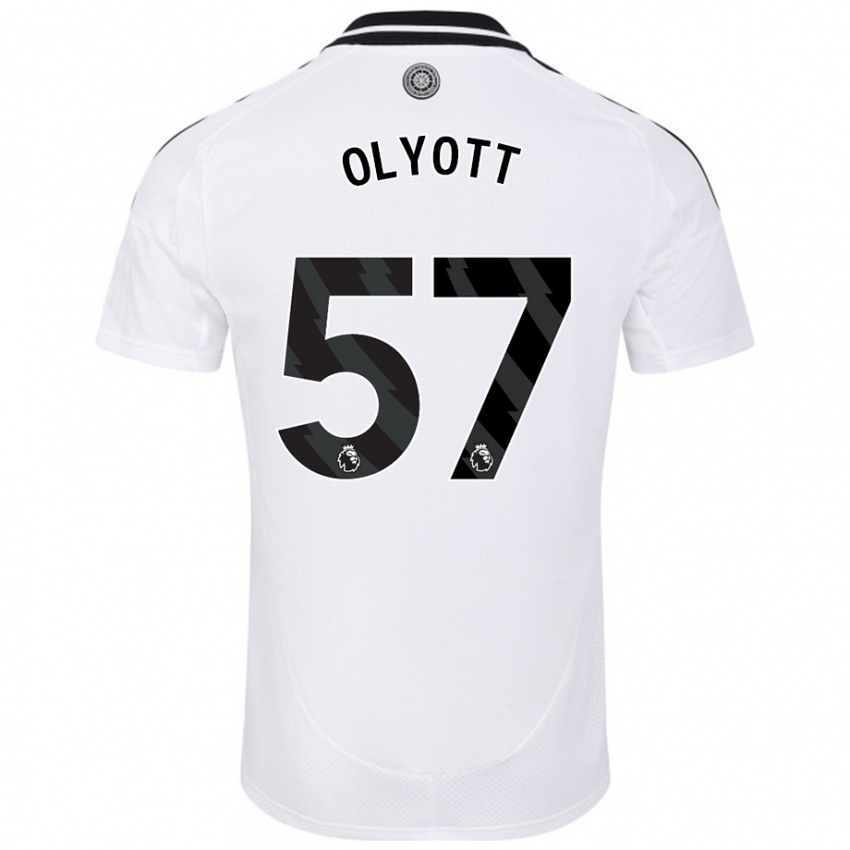 Gyermek Tom Olyott #57 Fehér Hazai Jersey 2024/25 Mez Póló Ing