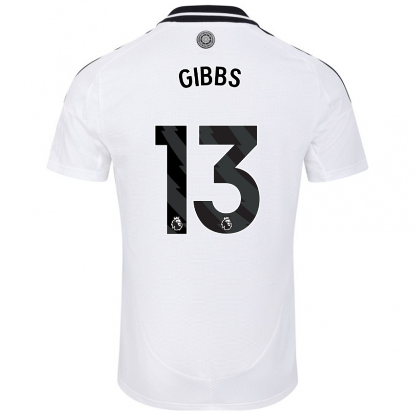 Gyermek Frankie Gibbs #13 Fehér Hazai Jersey 2024/25 Mez Póló Ing