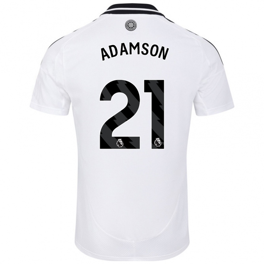 Gyermek Sasha Adamson #21 Fehér Hazai Jersey 2024/25 Mez Póló Ing