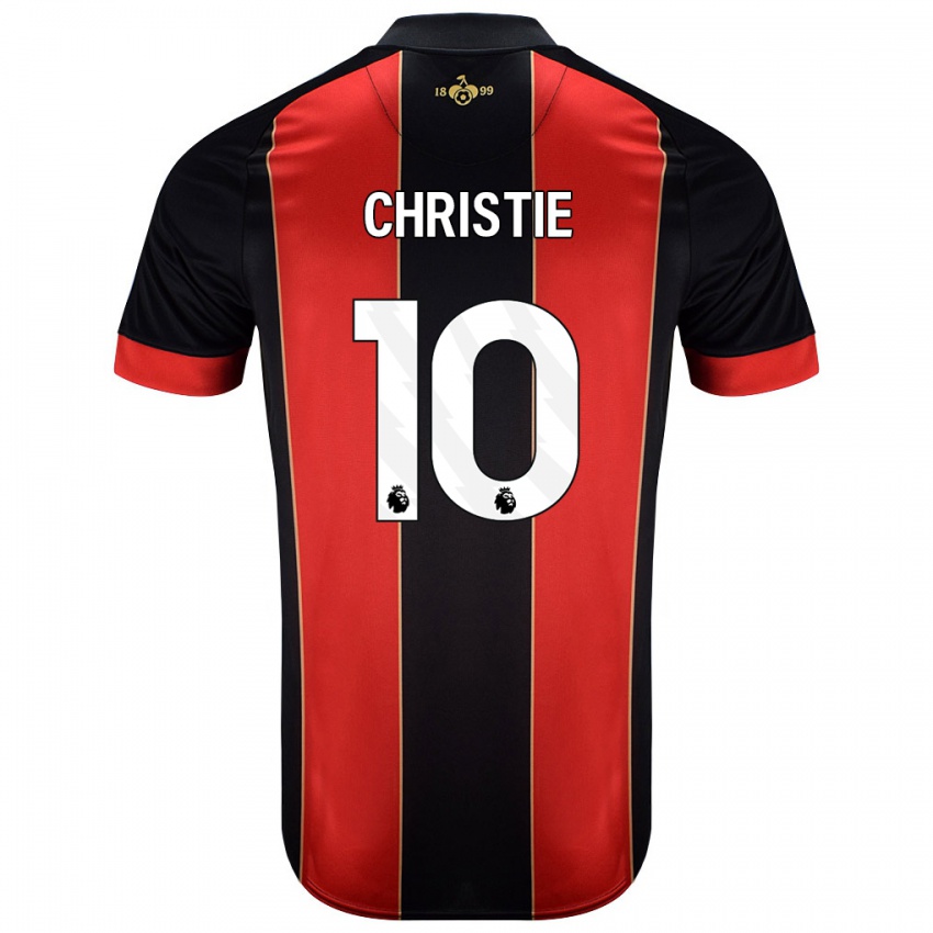 Gyermek Ryan Christie #10 Piros Fekete Hazai Jersey 2024/25 Mez Póló Ing