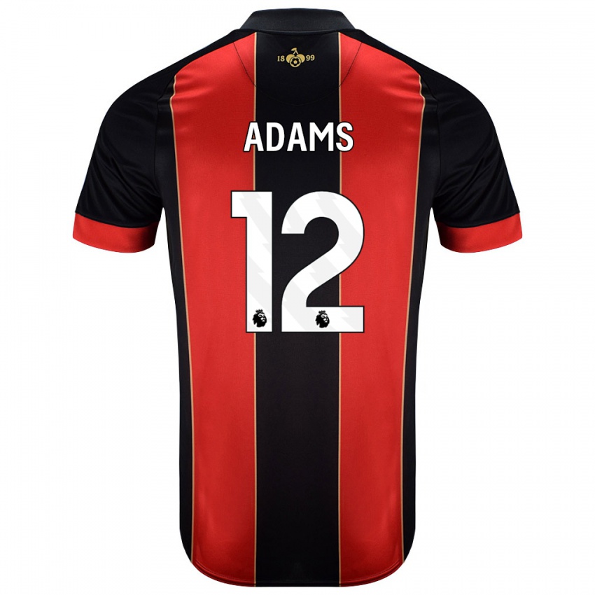 Gyermek Tyler Adams #12 Piros Fekete Hazai Jersey 2024/25 Mez Póló Ing