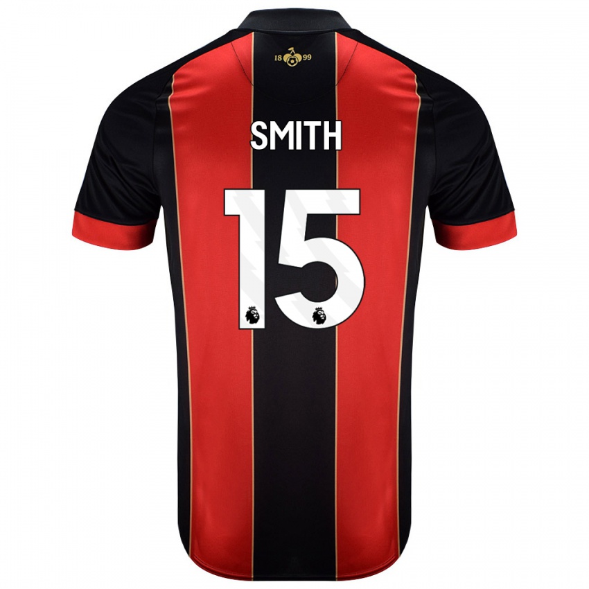 Gyermek Adam Smith #15 Piros Fekete Hazai Jersey 2024/25 Mez Póló Ing