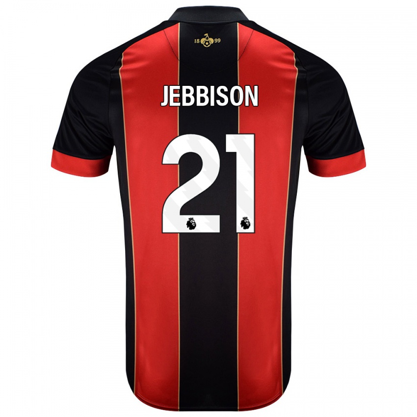 Gyermek Daniel Jebbison #21 Piros Fekete Hazai Jersey 2024/25 Mez Póló Ing