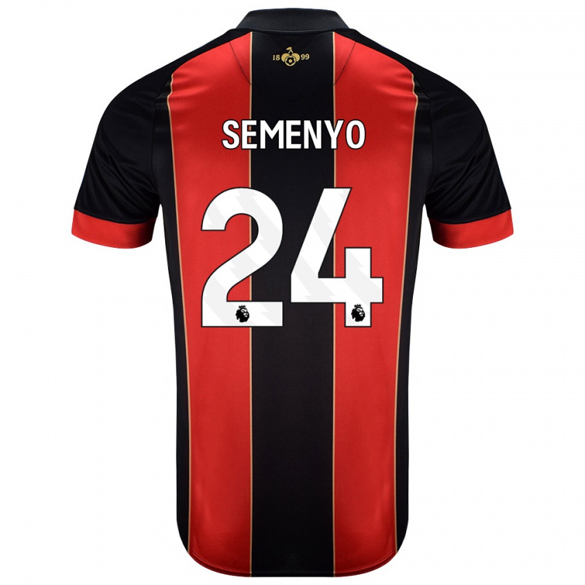 Gyermek Antoine Semenyo #24 Piros Fekete Hazai Jersey 2024/25 Mez Póló Ing