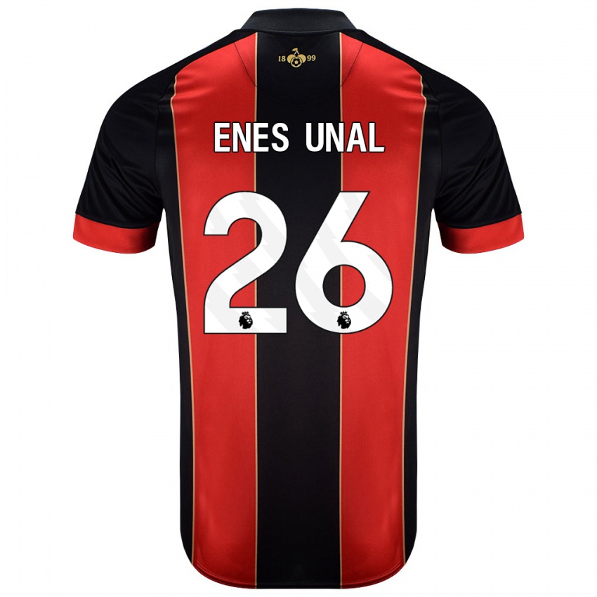 Gyermek Enes Ünal #26 Piros Fekete Hazai Jersey 2024/25 Mez Póló Ing