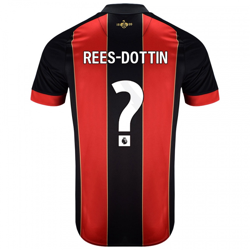 Gyermek Remy Rees-Dottin #0 Piros Fekete Hazai Jersey 2024/25 Mez Póló Ing