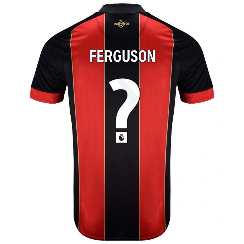 Gyermek Josh Ferguson #0 Piros Fekete Hazai Jersey 2024/25 Mez Póló Ing