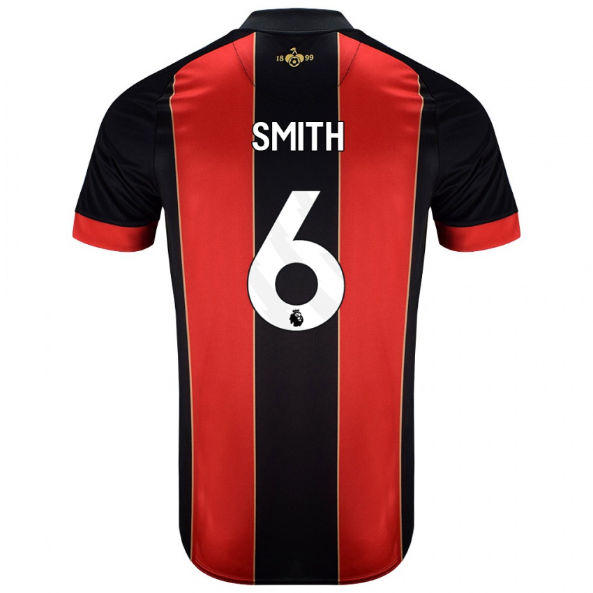 Gyermek Maisy Smith #6 Piros Fekete Hazai Jersey 2024/25 Mez Póló Ing