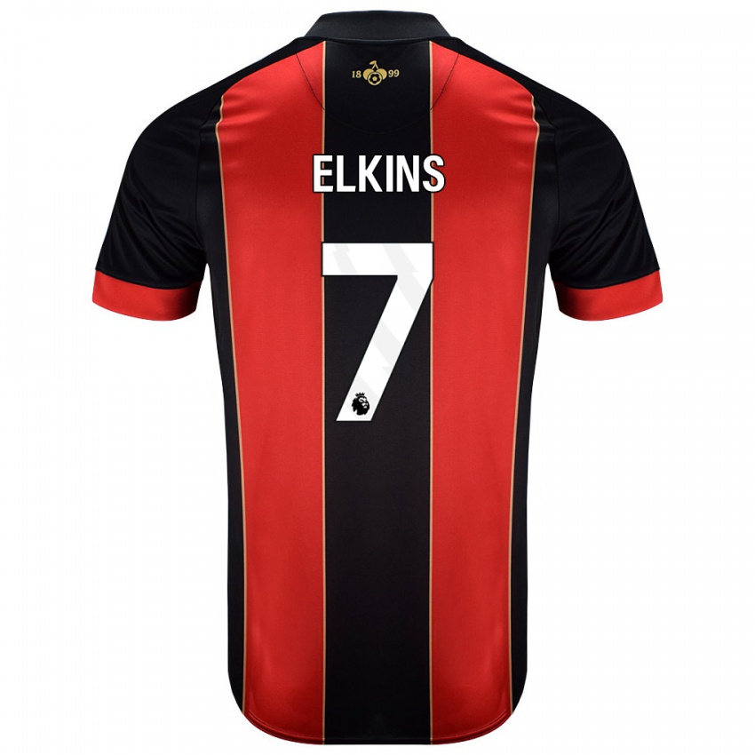 Gyermek Elle Elkins #7 Piros Fekete Hazai Jersey 2024/25 Mez Póló Ing