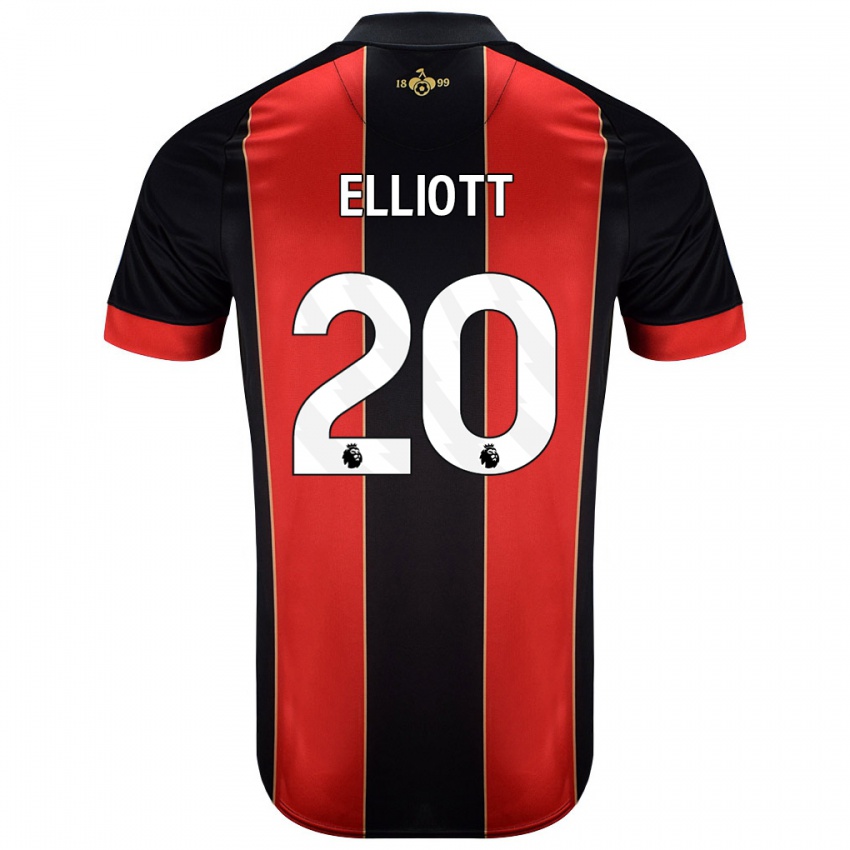 Gyermek Kaitlyn Elliott #20 Piros Fekete Hazai Jersey 2024/25 Mez Póló Ing