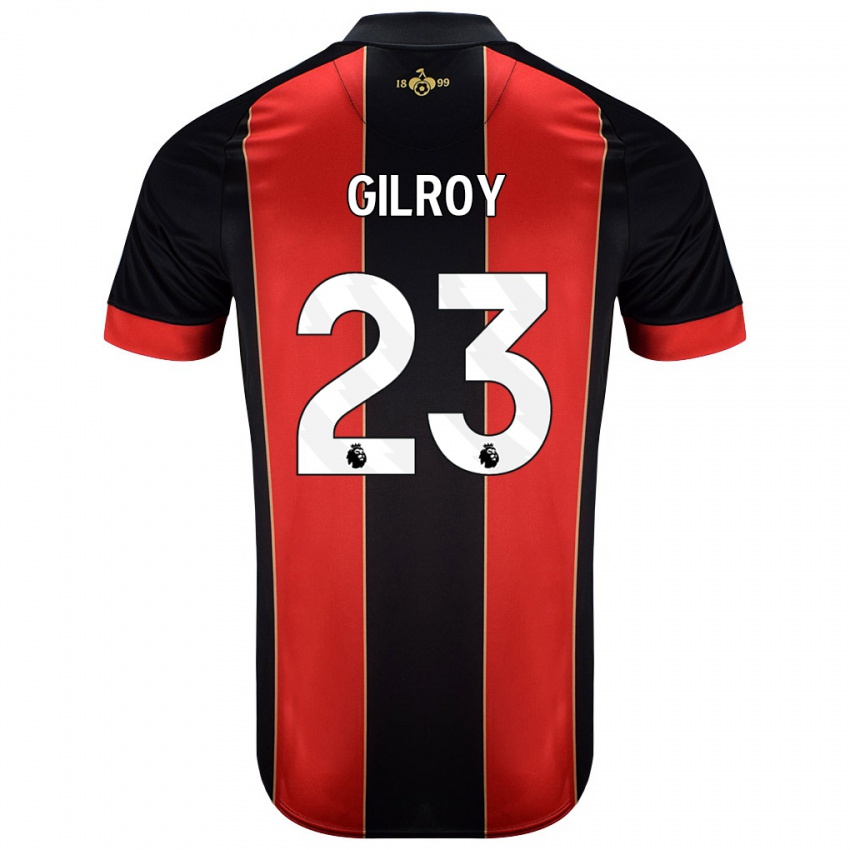 Gyermek Chloe Gilroy #23 Piros Fekete Hazai Jersey 2024/25 Mez Póló Ing