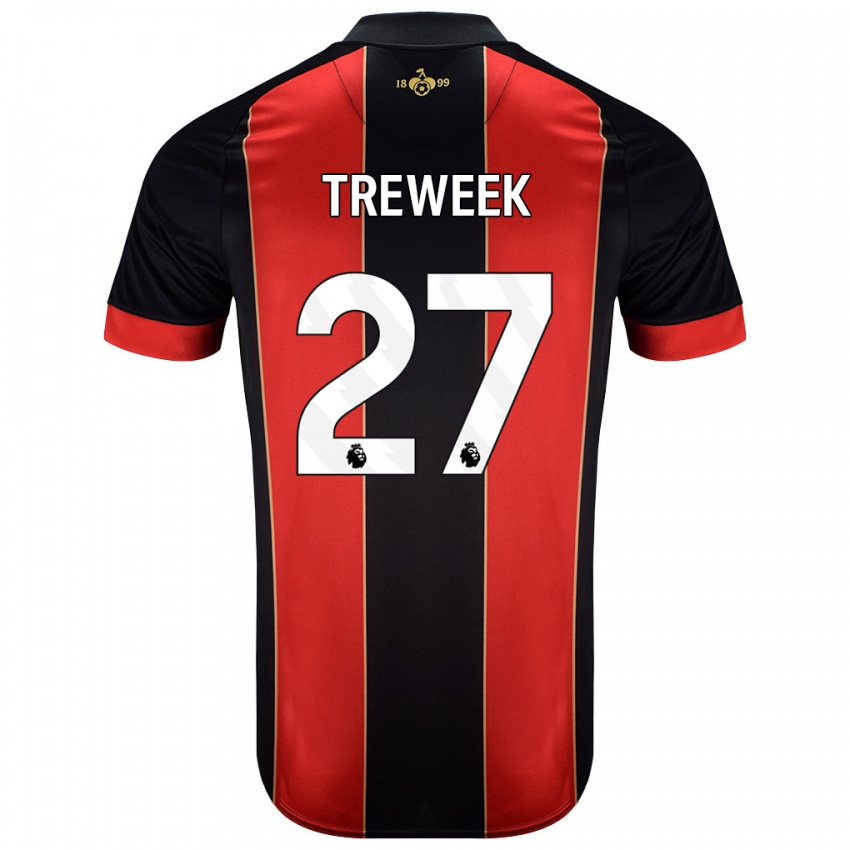 Gyermek Amber Treweek #27 Piros Fekete Hazai Jersey 2024/25 Mez Póló Ing