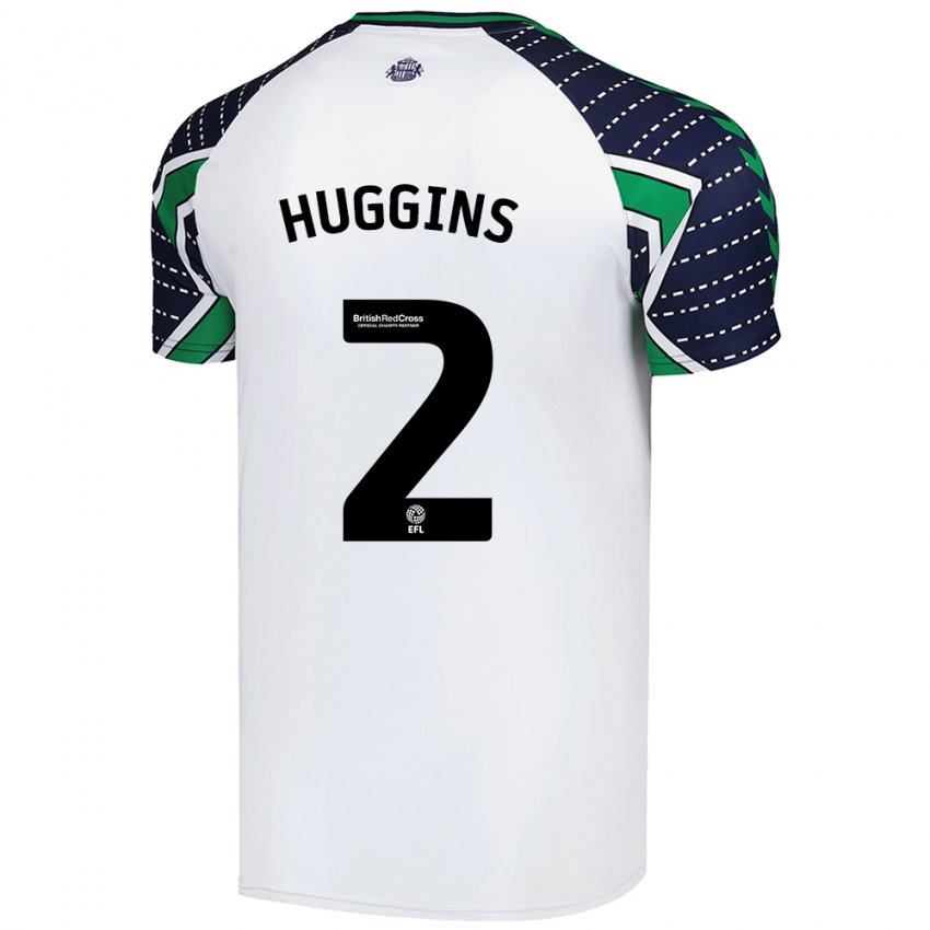 Gyermek Niall Huggins #2 Fehér Idegenbeli Jersey 2024/25 Mez Póló Ing