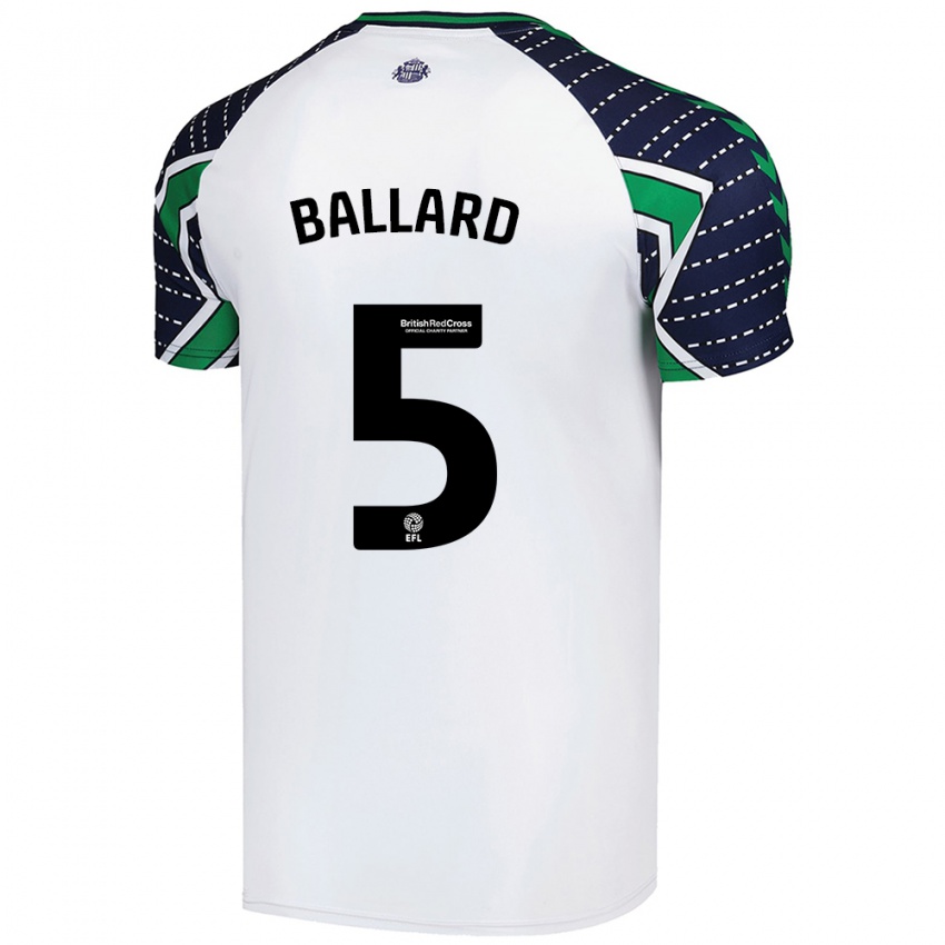 Gyermek Daniel Ballard #5 Fehér Idegenbeli Jersey 2024/25 Mez Póló Ing