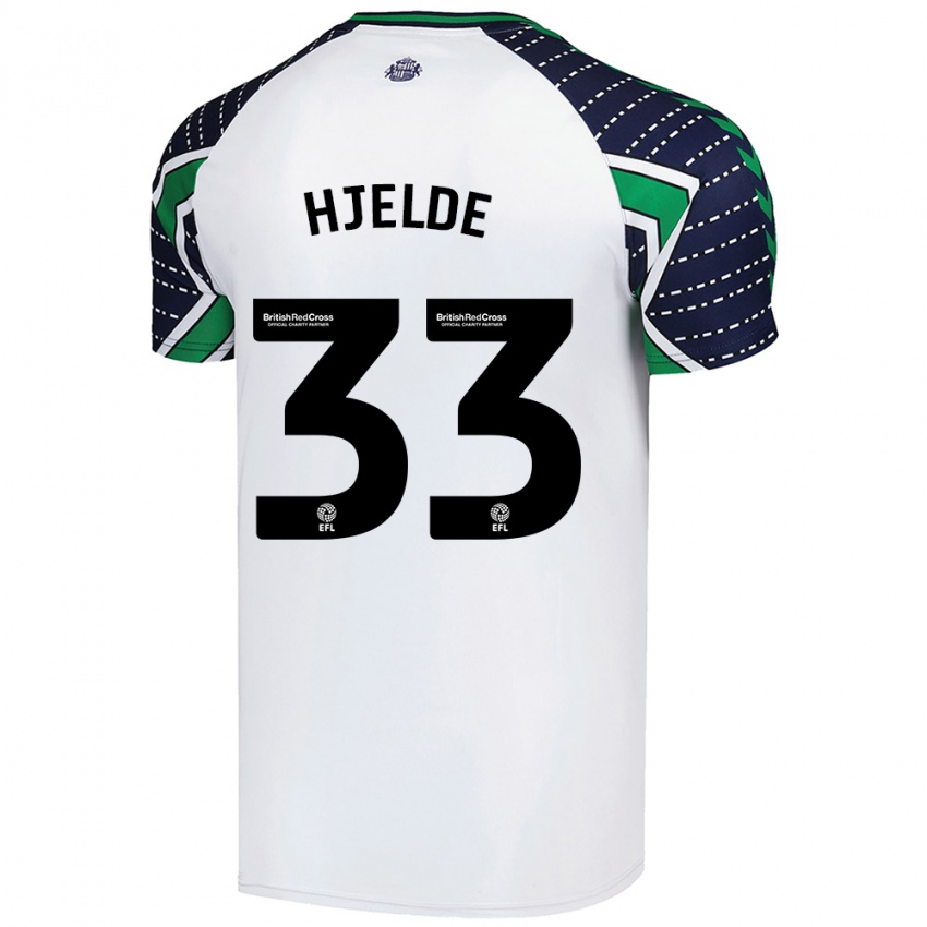 Gyermek Leo Fuhr Hjelde #33 Fehér Idegenbeli Jersey 2024/25 Mez Póló Ing