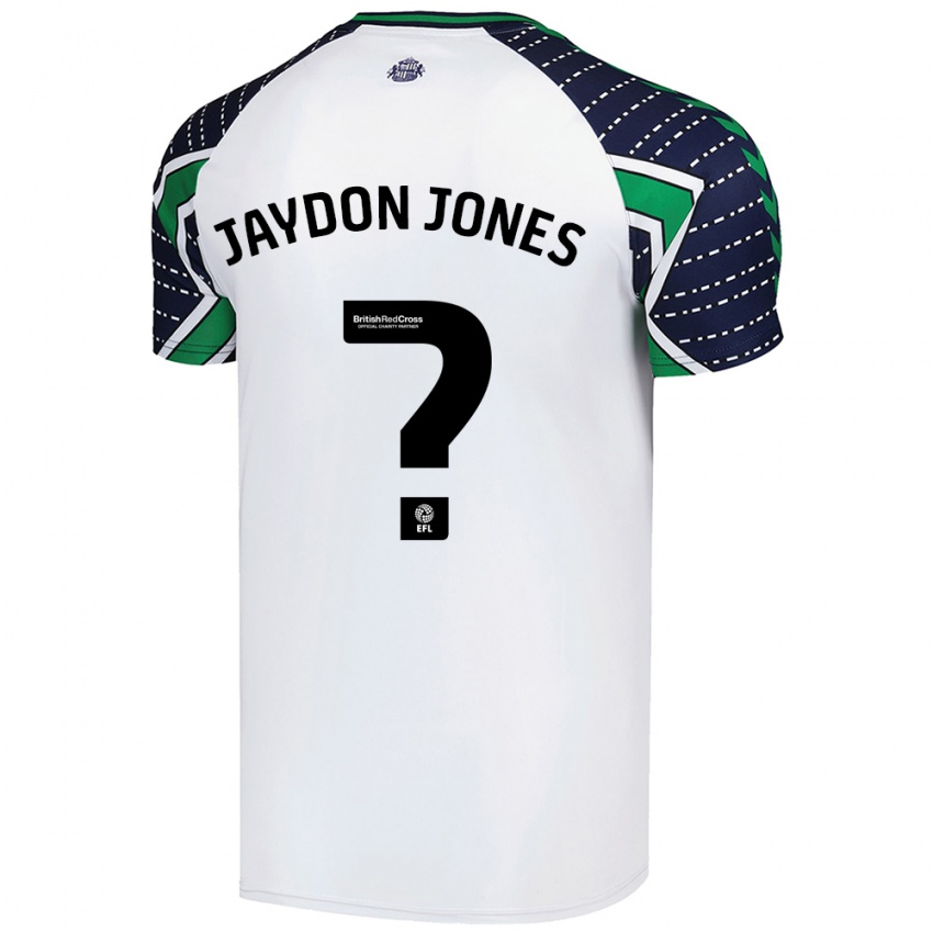 Gyermek Jaydon Jones #0 Fehér Idegenbeli Jersey 2024/25 Mez Póló Ing