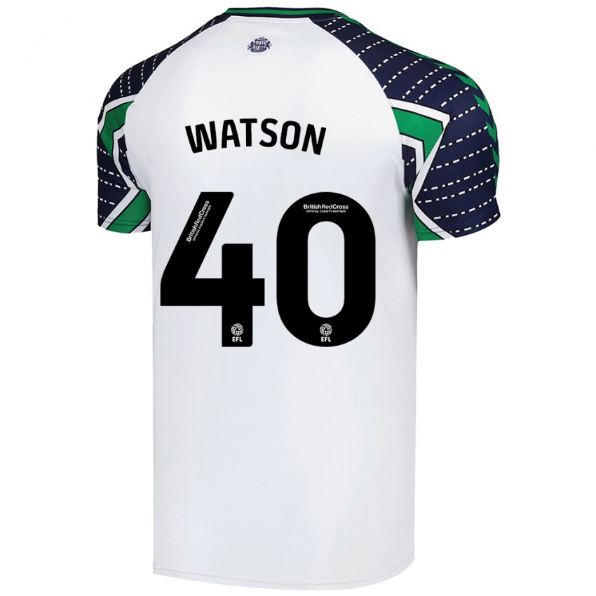 Gyermek Tom Watson #40 Fehér Idegenbeli Jersey 2024/25 Mez Póló Ing