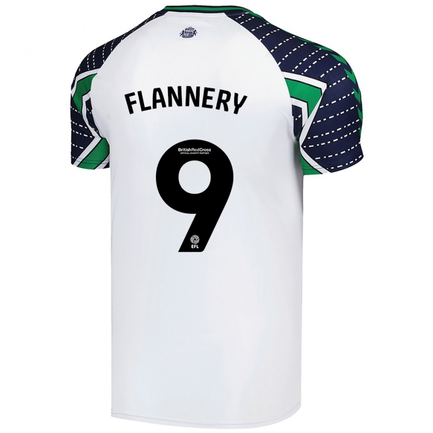 Gyermek Keira Flannery #9 Fehér Idegenbeli Jersey 2024/25 Mez Póló Ing