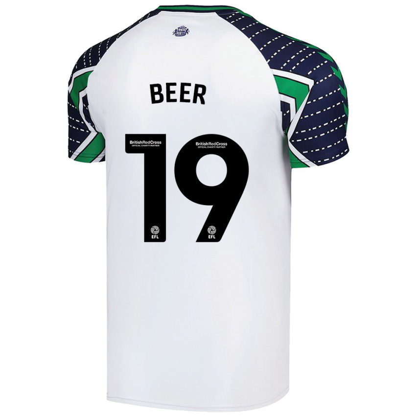 Gyermek Megan Beer #19 Fehér Idegenbeli Jersey 2024/25 Mez Póló Ing