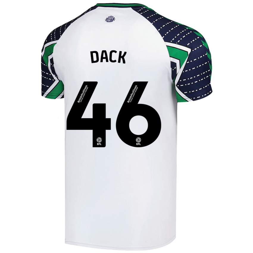 Gyermek Bradley Dack #46 Fehér Idegenbeli Jersey 2024/25 Mez Póló Ing