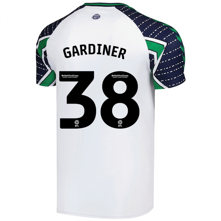 Gyermek Harry Gardiner #38 Fehér Idegenbeli Jersey 2024/25 Mez Póló Ing