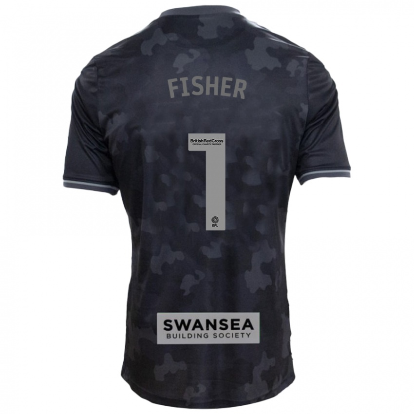 Gyermek Andy Fisher #1 Fekete Idegenbeli Jersey 2024/25 Mez Póló Ing