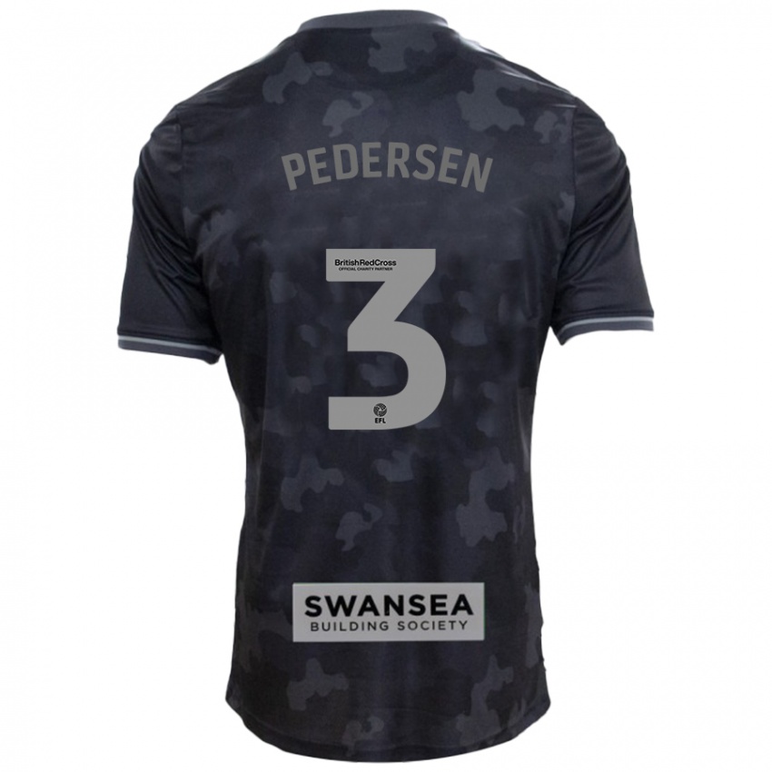 Gyermek Kristian Pedersen #3 Fekete Idegenbeli Jersey 2024/25 Mez Póló Ing