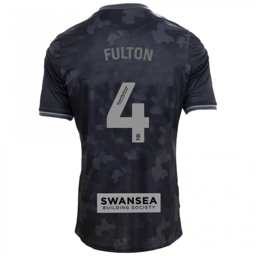 Gyermek Jay Fulton #4 Fekete Idegenbeli Jersey 2024/25 Mez Póló Ing