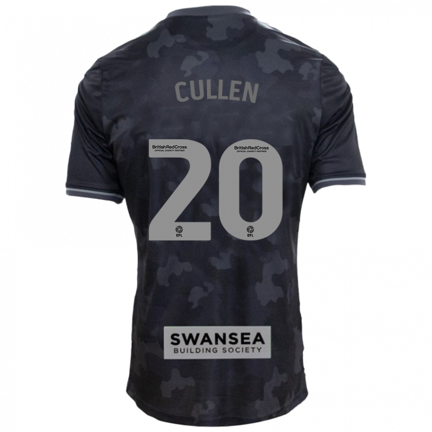 Gyermek Liam Cullen #20 Fekete Idegenbeli Jersey 2024/25 Mez Póló Ing