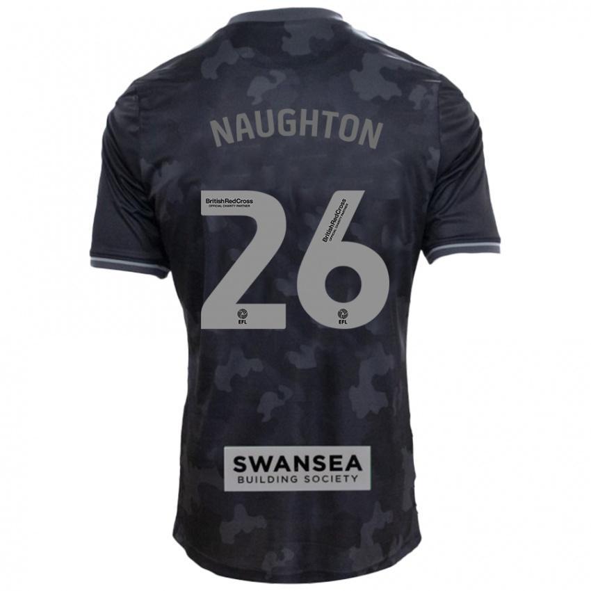 Gyermek Kyle Naughton #26 Fekete Idegenbeli Jersey 2024/25 Mez Póló Ing