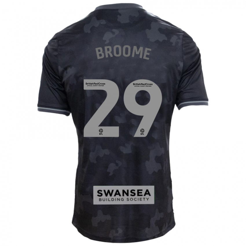 Gyermek Nathan Broome #29 Fekete Idegenbeli Jersey 2024/25 Mez Póló Ing