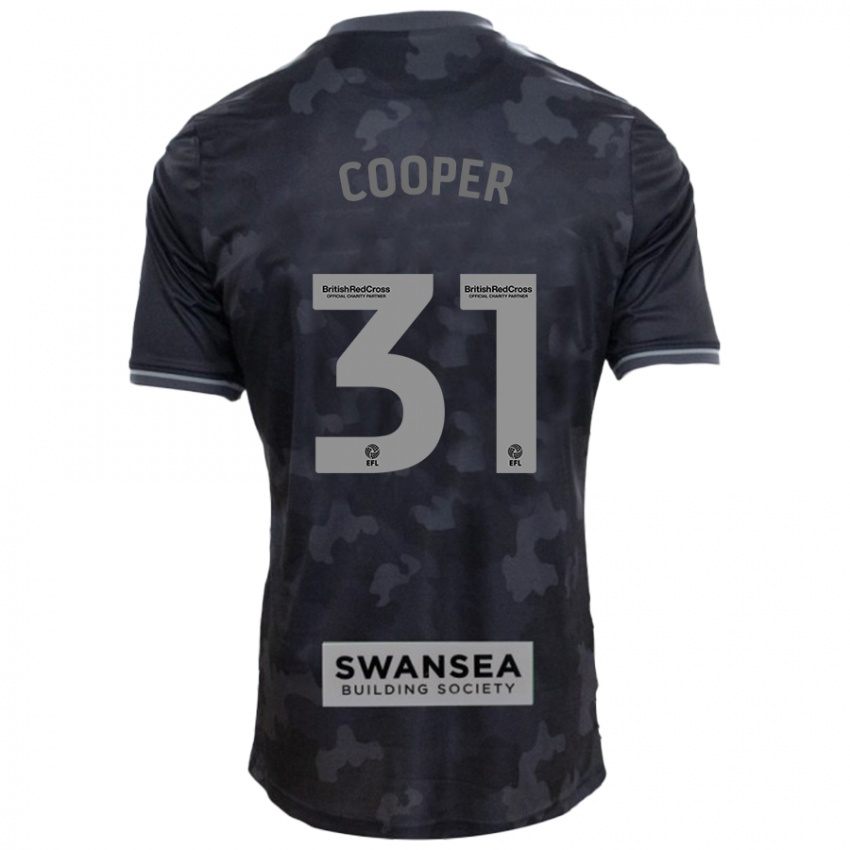 Gyermek Oliver Cooper #31 Fekete Idegenbeli Jersey 2024/25 Mez Póló Ing