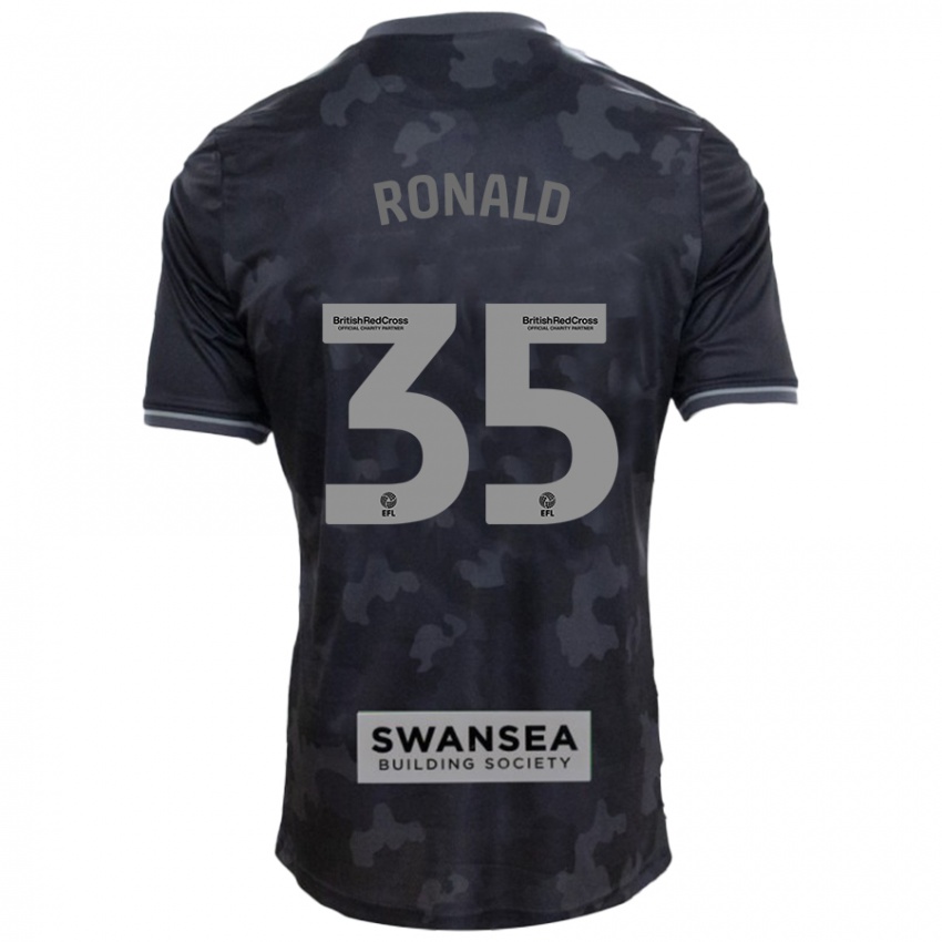 Gyermek Ronald #35 Fekete Idegenbeli Jersey 2024/25 Mez Póló Ing